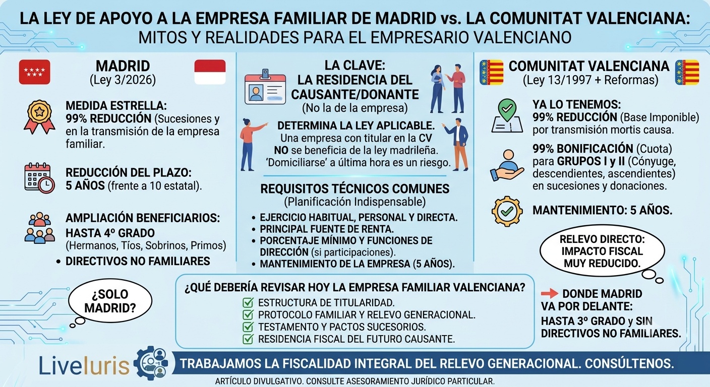 La Ley de Apoyo a la Empresa Familiar de Madrid: qué significa (o no) para una empresa familiar valenciana